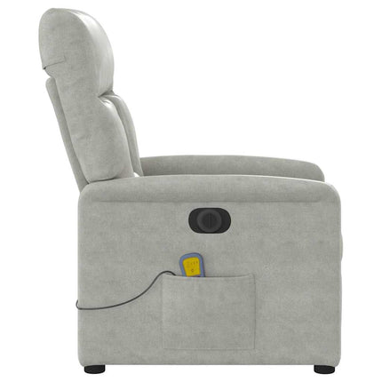 massagestol mikrofiberstof lysegrå