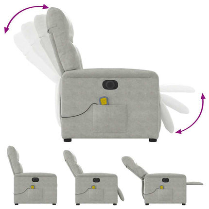 massagestol mikrofiberstof lysegrå