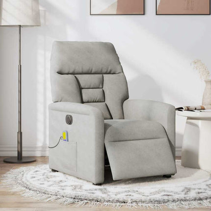 massagestol mikrofiberstof lysegrå