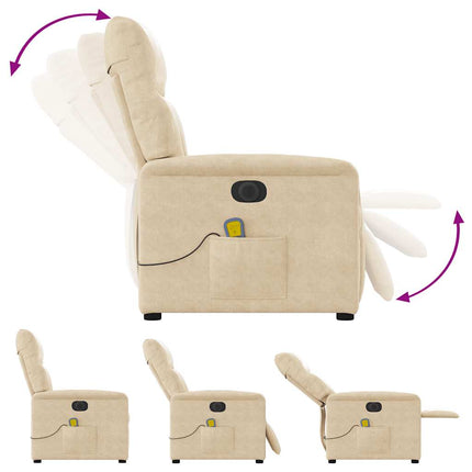 massagestol mikrofiberstof cremefarvet