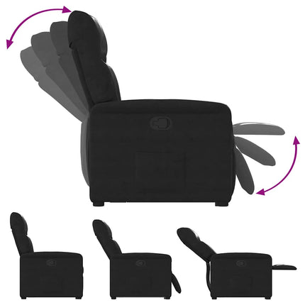løftestol mikrofiberstof sort
