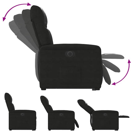 løftestol mikrofiberstof sort