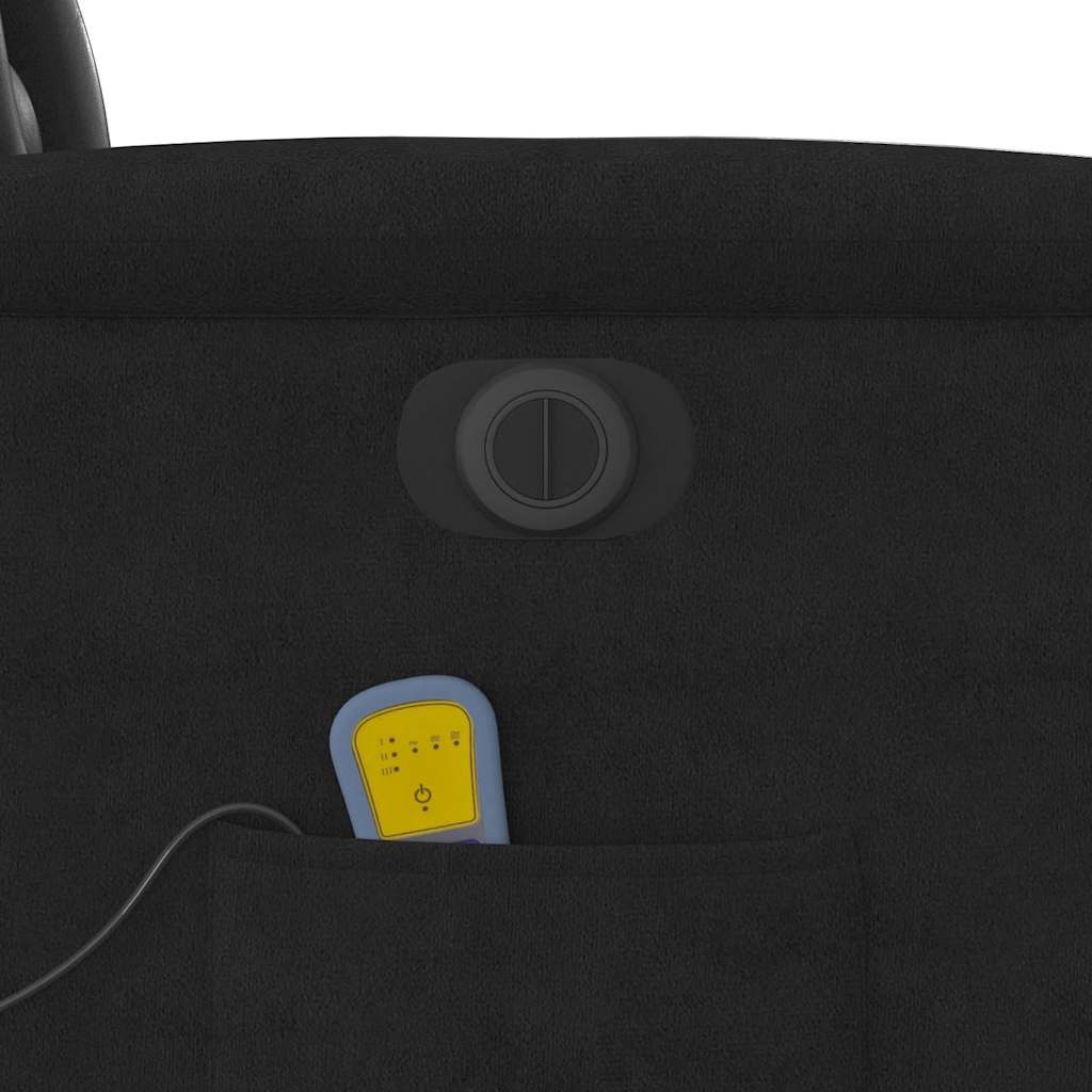 massagestol med løftefunktion mikrofiberstof sort