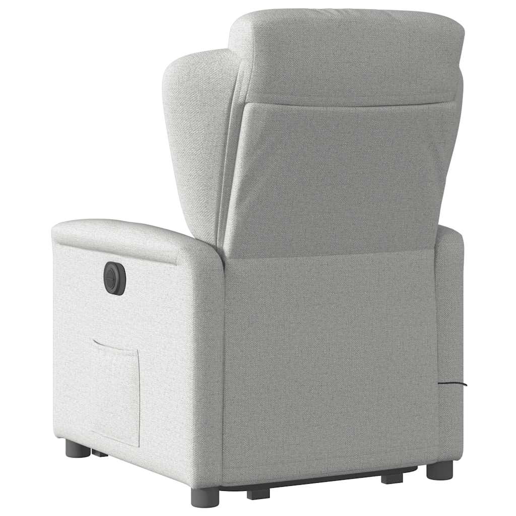 massagestol med løftefunktion stof skygrå