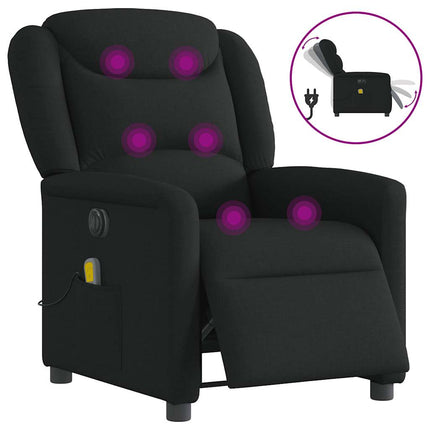 eldrevet massagestol stof sort