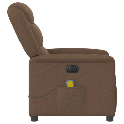eldrevet massagestol stof brun