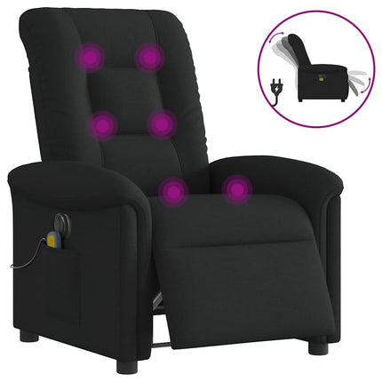eldrevet massagestol stof sort