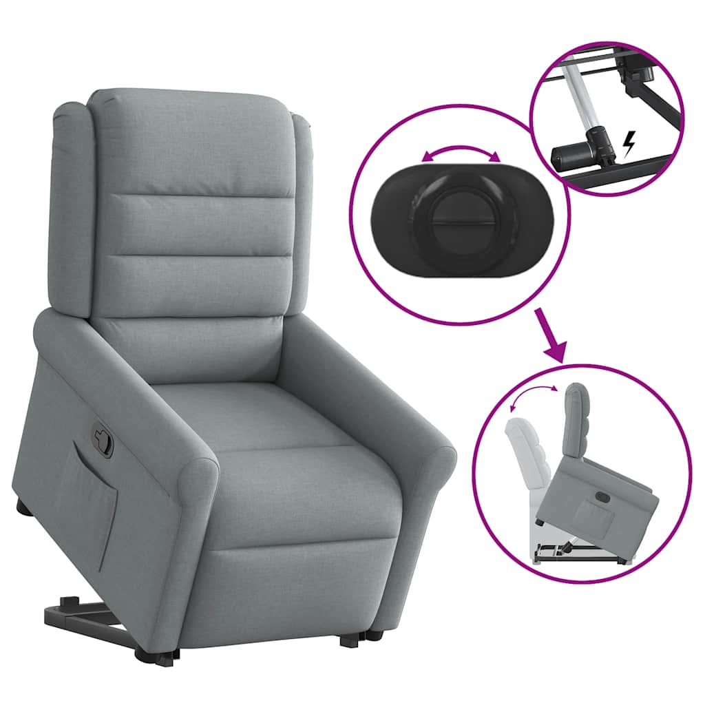 løftestol stof lysegrå