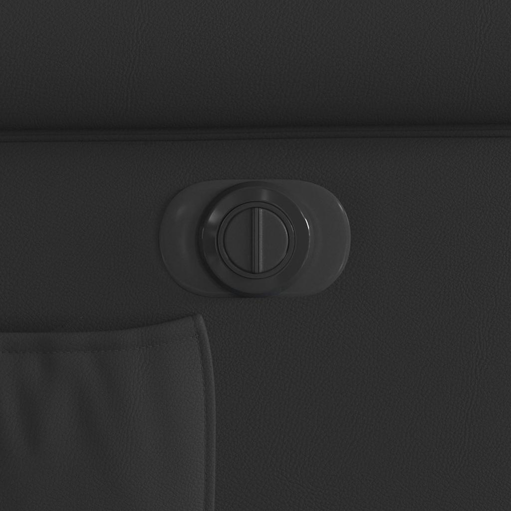 eldrevet lænestol kunstlæder skinnende sort