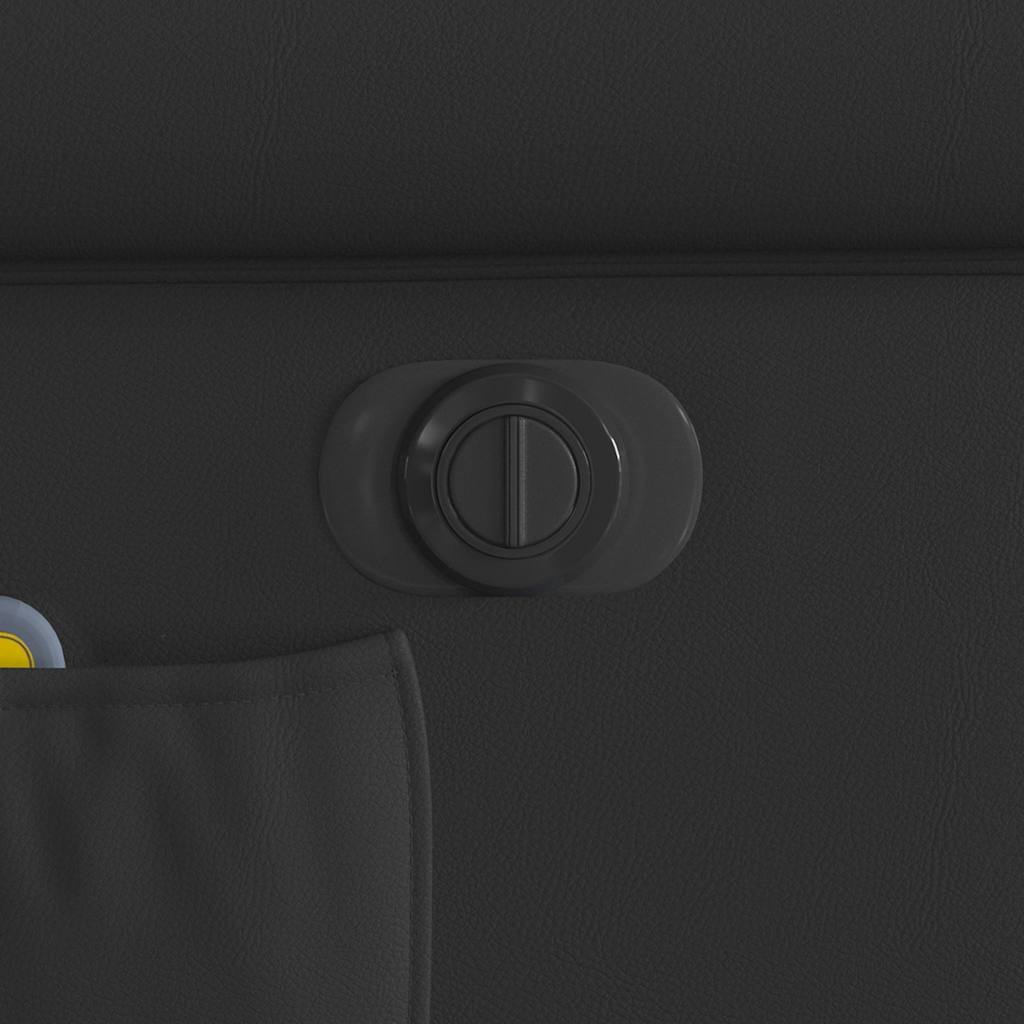 elektrisk massage-lænestol skinnende kunstlæder sort