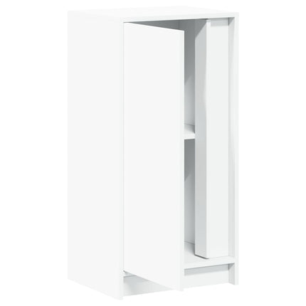 skænk med LED-lys 42,5x34x85 cm konstrueret træ hvid