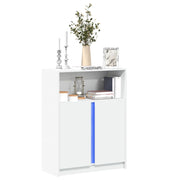 reol med LED 77x34x100 cm konstrueret træ hvid