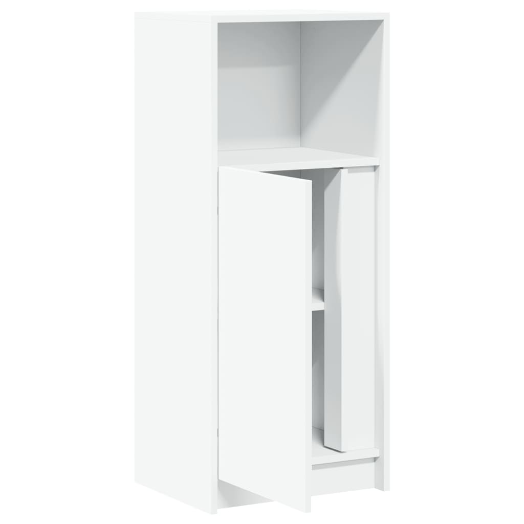 skænk med LED-lys 42,5x34x100 cm konstrueret træ hvid