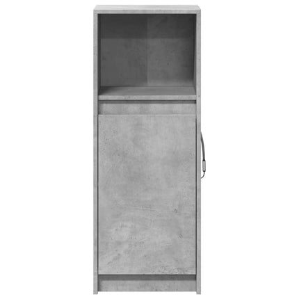 skab med LED-lys 38x34x100 cm konstrueret træ betongrå