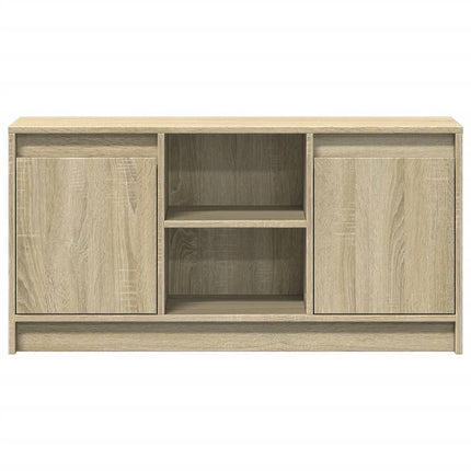 tv-bord med LED-lys 100x34x50 cm konstrueret træ sonoma-eg