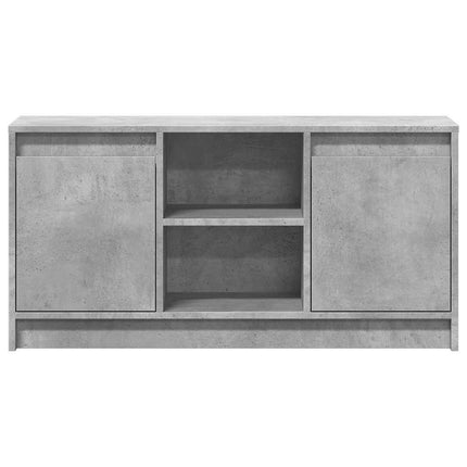 tv-bord med LED-lys 100x34x50 cm konstrueret træ betongrå