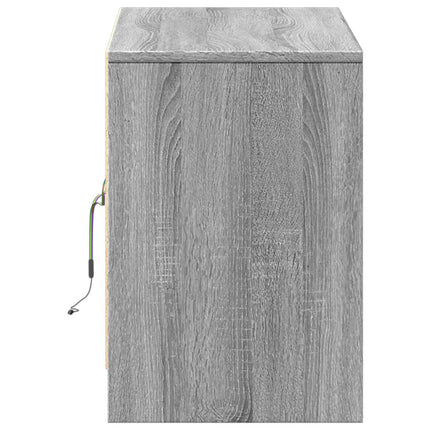 tv-bord m. LED-lys 100x34x50 cm konstrueret træ grå sonoma-eg