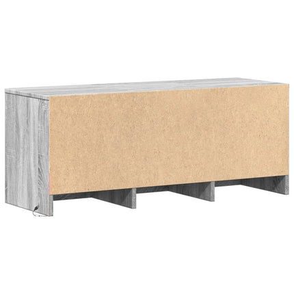 tv-bord m. LED-lys 97x34x40 cm konstrueret træ grå sonoma-eg