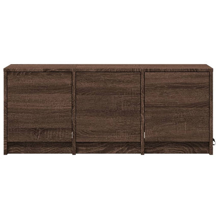 tv-bord m. LED-lys 97x34x40 cm konstrueret træ brunt eg