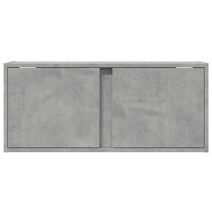 væghængt tv-bord med LED-lys 80x31x35 cm betongrå