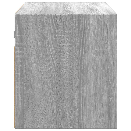 væghængt tv-bord med LED-lys 80x31x35 cm grå sonoma-eg