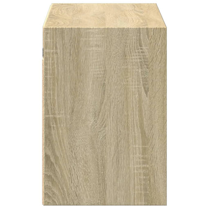 væghængt tv-bord med LED-lys 100x31x45 cm sonoma-eg