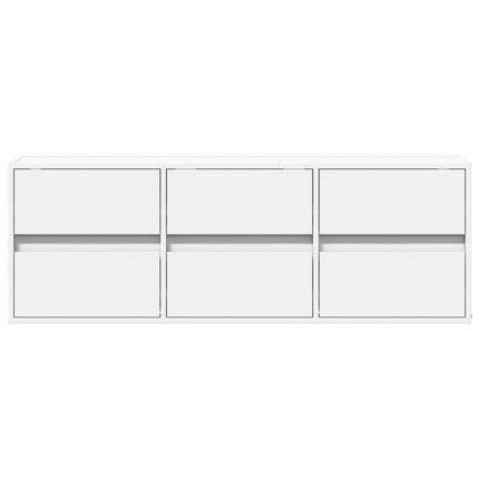 væghængt tv-bord med LED-lys 130x31x45 cm hvid