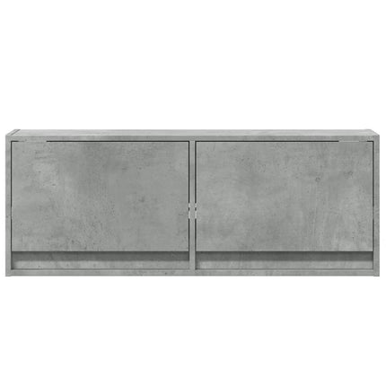 væghængt tv-bord med LED-lys 100x31x35 cm betongrå