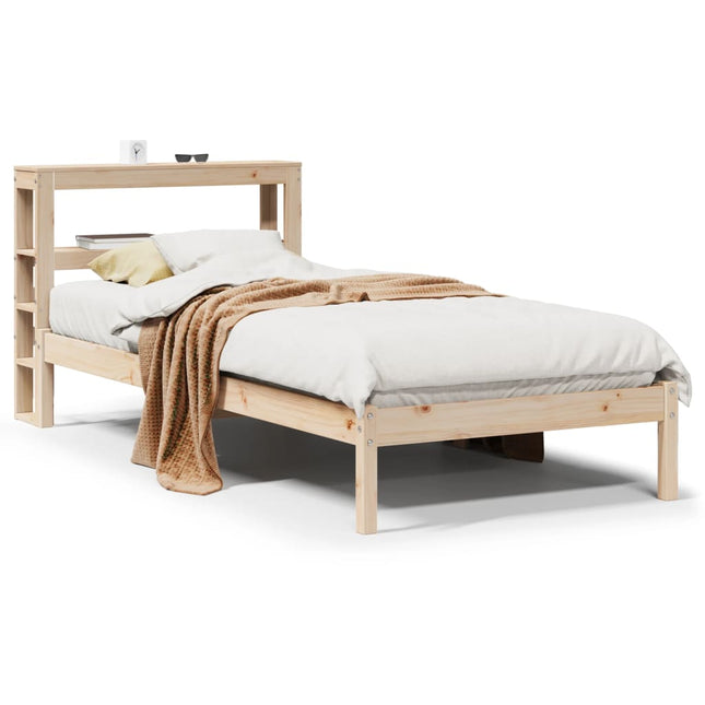 sengeramme uden madras 75x190 cm massivt fyrretræ
