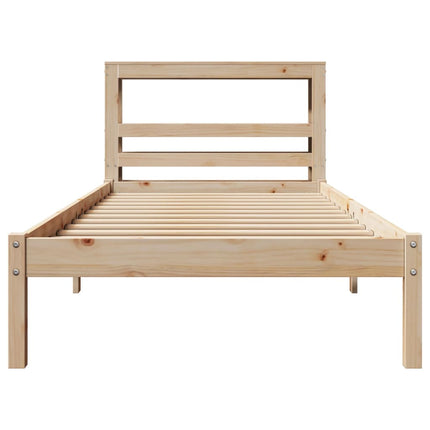 sengeramme uden madras 75x190 cm massivt fyrretræ