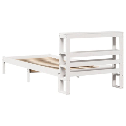sengeramme uden madras 90x190 cm massivt fyrretræ hvid