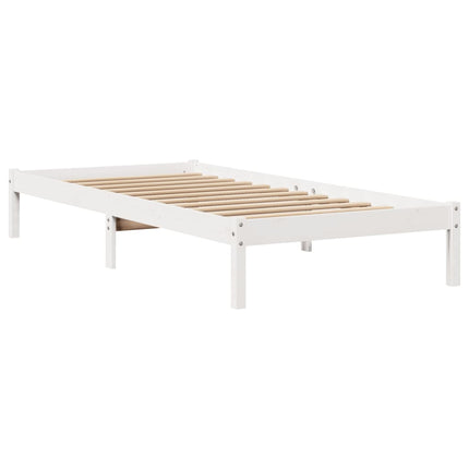 sengeramme uden madras 90x190 cm massivt fyrretræ hvid