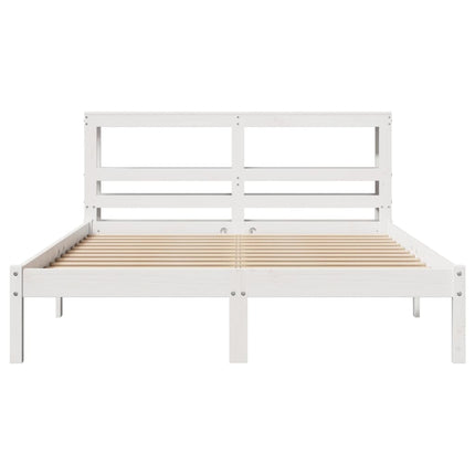 sengeramme uden madras 120x190 cm massivt fyrretræ hvid