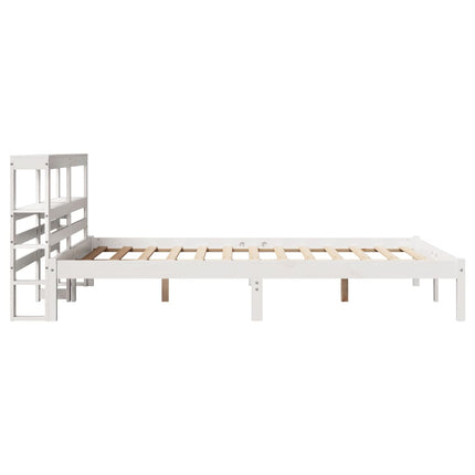 sengeramme uden madras 120x190 cm massivt fyrretræ hvid
