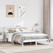 sengeramme uden madras 135x190 cm massivt fyrretræ hvid