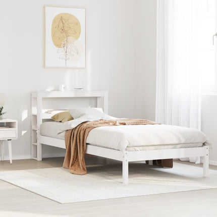 sengeramme uden madras 90x200 cm massivt fyrretræ hvid