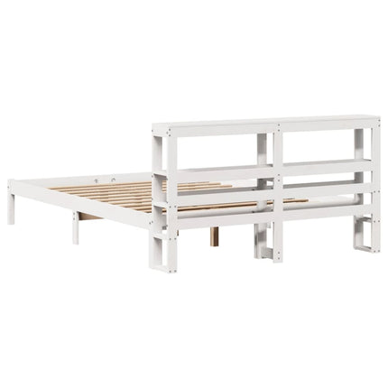 sengeramme uden madras 120x200 cm massivt fyrretræ hvid