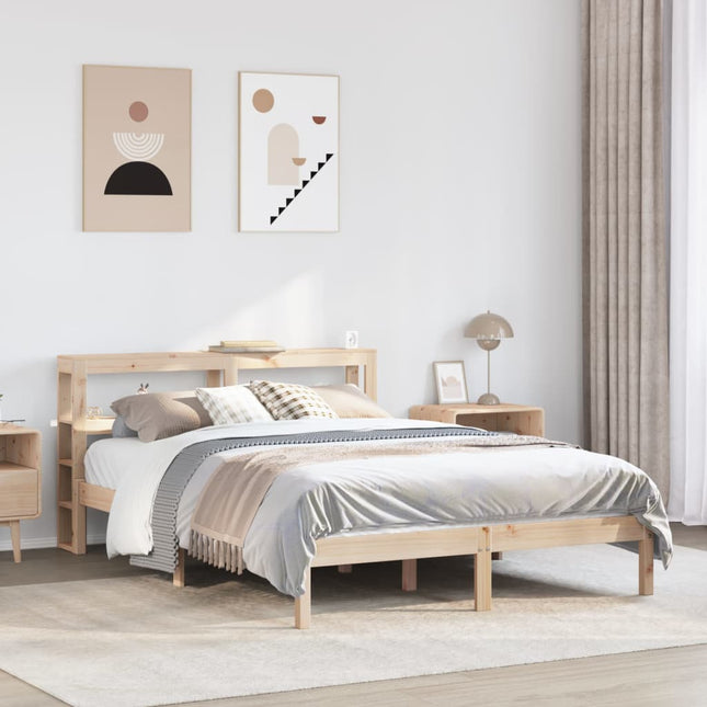 sengeramme uden madras 140x200 cm massivt fyrretræ