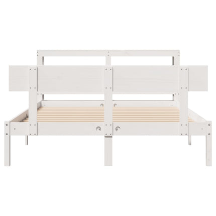 sengeramme uden madras 120x190 cm massivt fyrretræ hvid