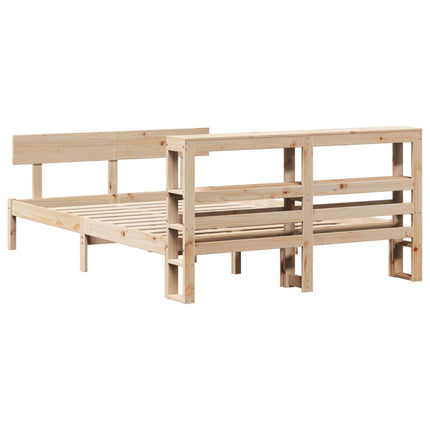 sengeramme uden madras 140x190 cm massivt fyrretræ