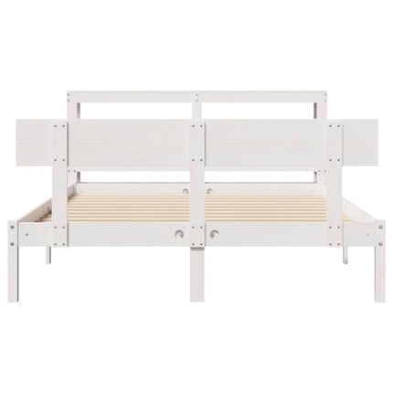 sengeramme uden madras 140x190 cm massivt fyrretræ hvid