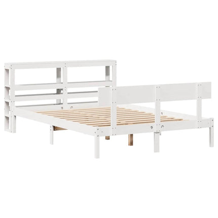sengeramme uden madras 120x200 cm massivt fyrretræ hvid