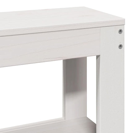 sengeramme uden madras 120x200 cm massivt fyrretræ hvid