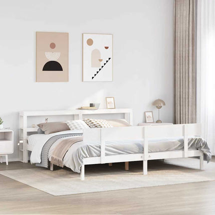 sengeramme uden madras 180x200 cm massivt fyrretræ hvid