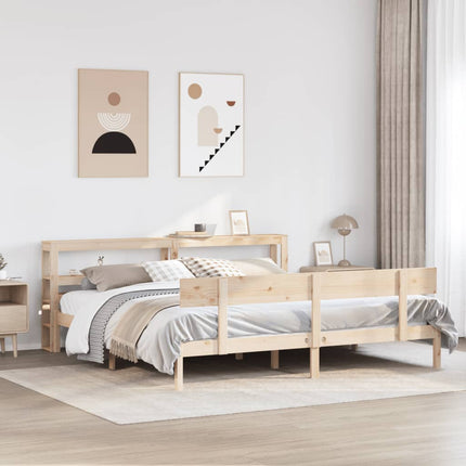 sengeramme uden madras 200x200 cm massivt fyrretræ