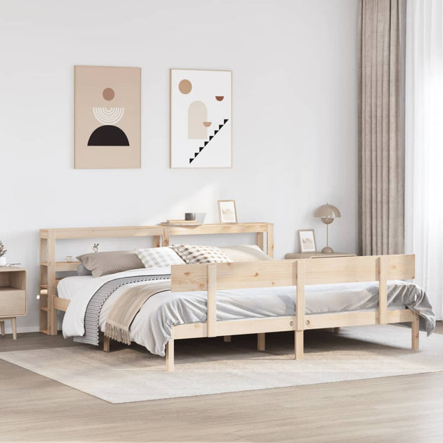 sengeramme uden madras 200x200 cm massivt fyrretræ