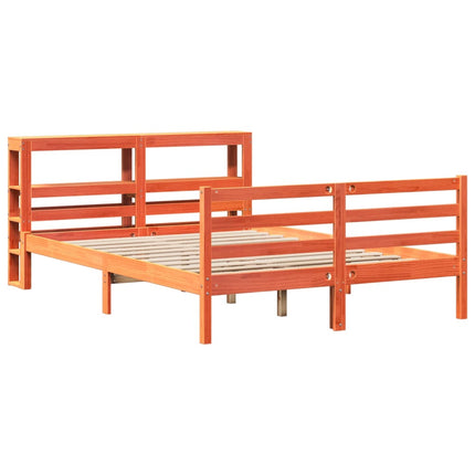 sengeramme uden madras 150x200 cm massivt fyrretræ gyldenbrun