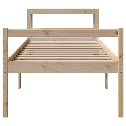 seniorseng med sengegavl 75x190 cm massivt fyrretræ