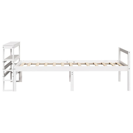 seniorseng med sengegavl 75x190 cm massivt fyrretræ hvid