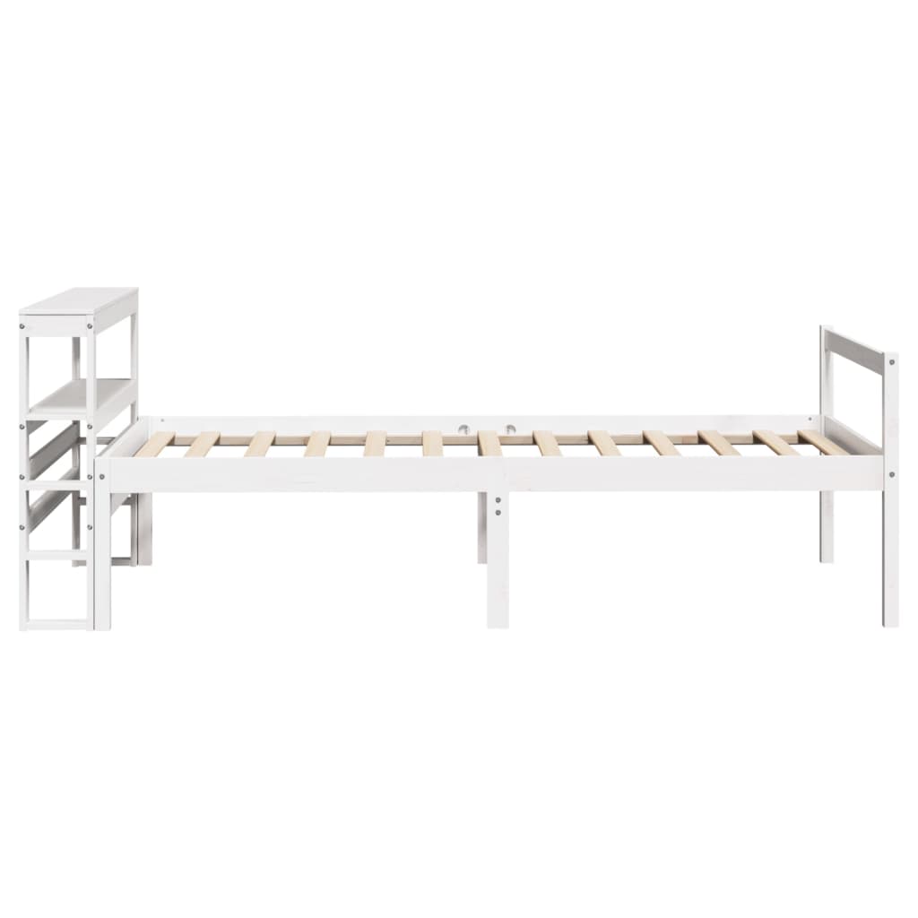 seniorseng med sengegavl 75x190 cm massivt fyrretræ hvid